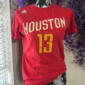 Adidas Houston 13 T Shirt Red Graphic Tee Small Sports Streetwear